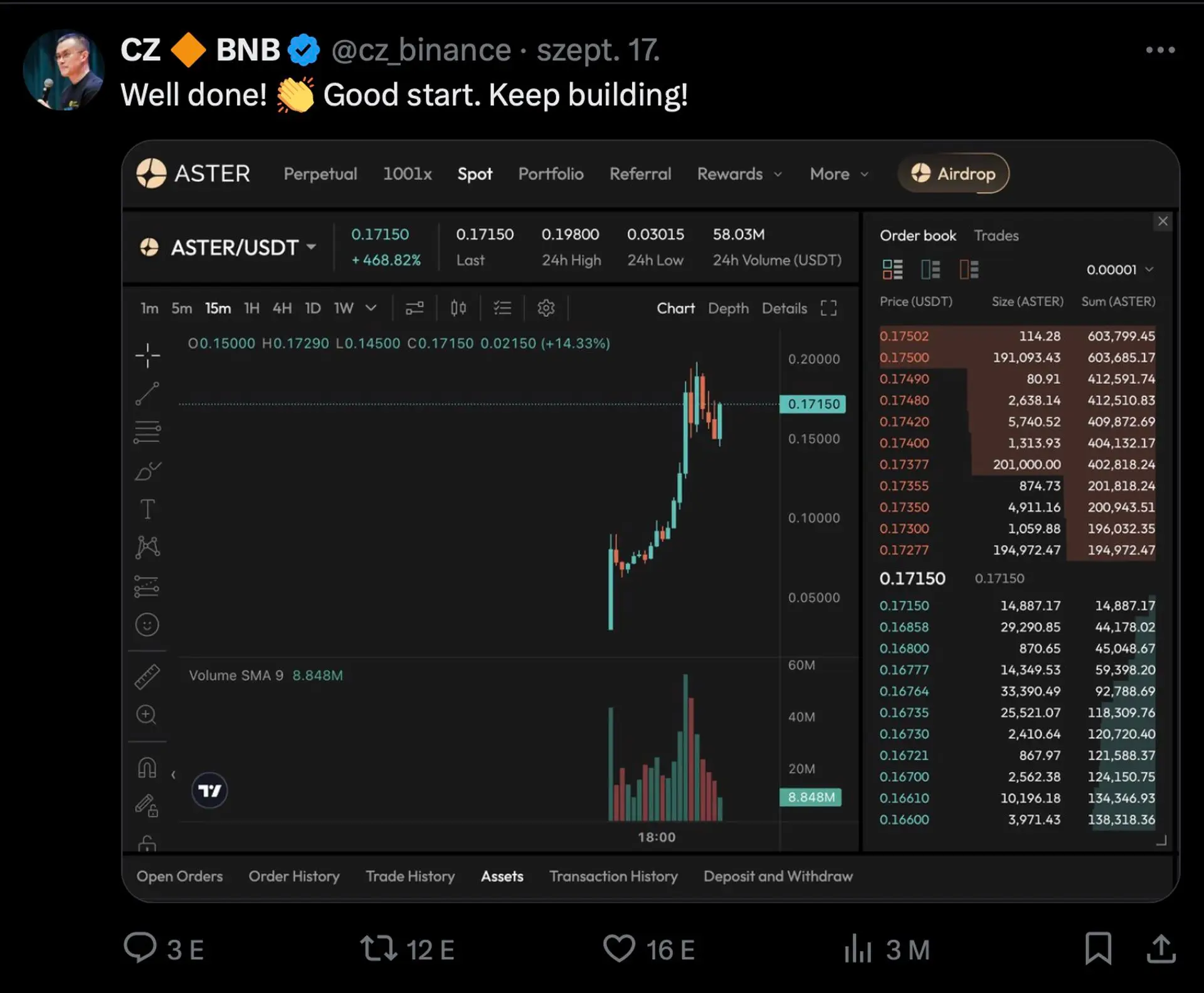 CZ az Aster mögött, új vezető decentralizált tőzsde születik?.jpg