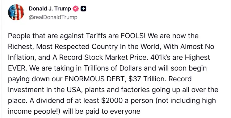 Trump 2000 dolláros terve új erőt adhat a Bitcoinnak | Cryptofalka.jpg