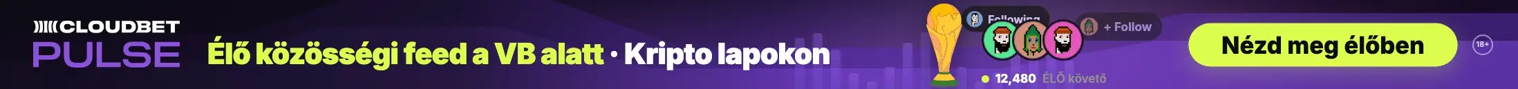 Cloudbet pulse élő közösségi feed a VB alatt
