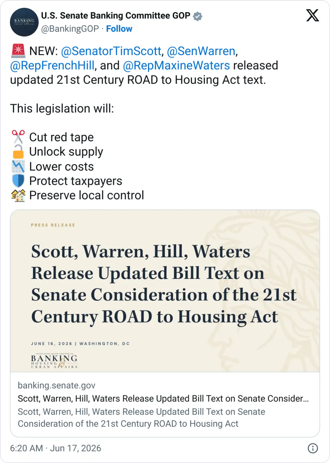 US Senate Banking Committee GOP