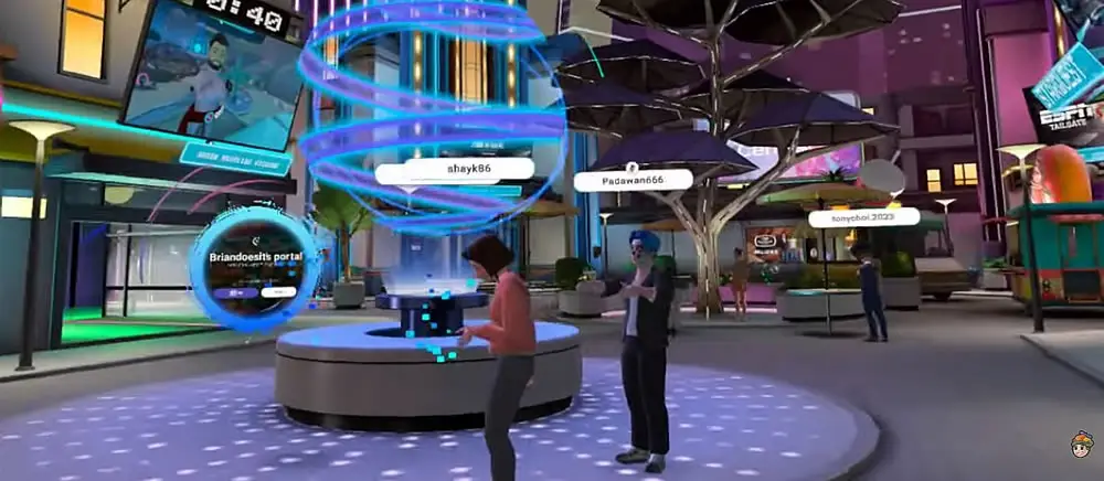 Képernyőkép egy Horizon Worlds-ben játszó játékosról.jpg