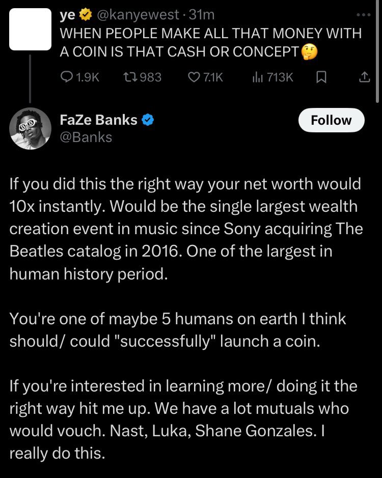 FaZe Banks X bejegyzés