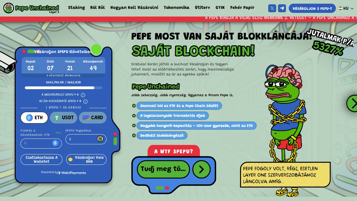 Napok alatt 500 000 dollár: bemutatkozik a Pepe Unchained!